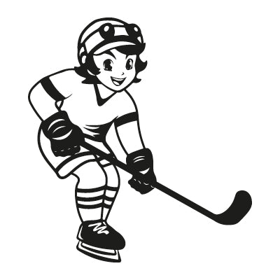 Personalized Ice Hockey Wall Decals - Anime Hockey Wall Stickers for Girls' - Hockey Wall Clings, Murals, and Vinyl Decals - Anime Hockey Girls Team Decals