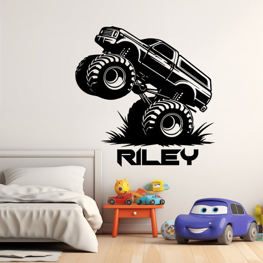 Monster Truck Custom Wall Stickers - Monster Jam Wall Decals for Boys Room - Monster Truck Wall Decals for Kids Rooms - Monster Truck Decals for Wall