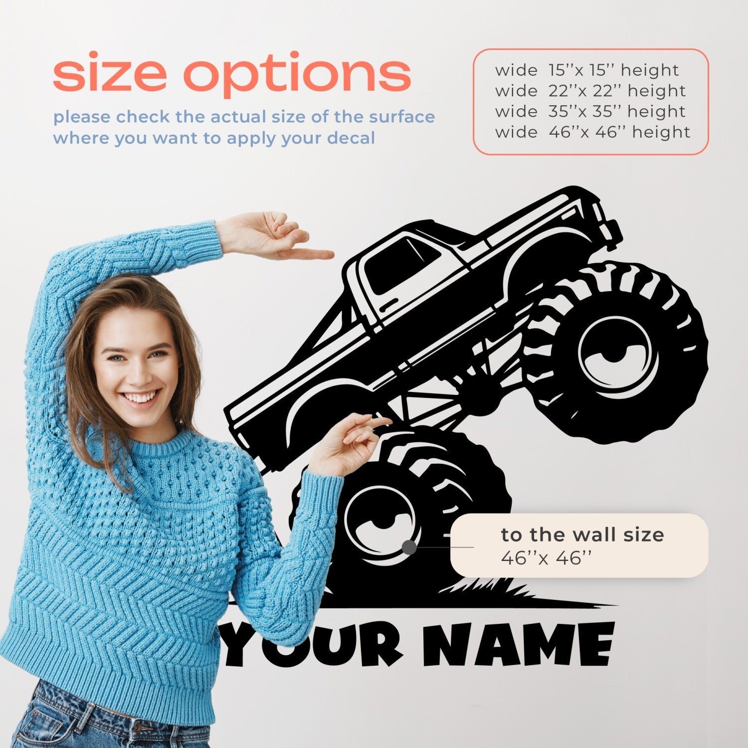 Monster Truck Large Stickers