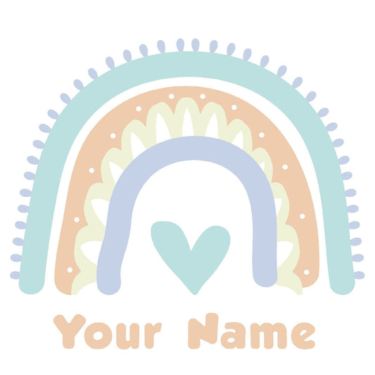 Personalized Boho Rainbow Wall Stickers - Boho Decal for Nursery and Kids Room Decor - Boho Rainbow Decorations with Custom Name
