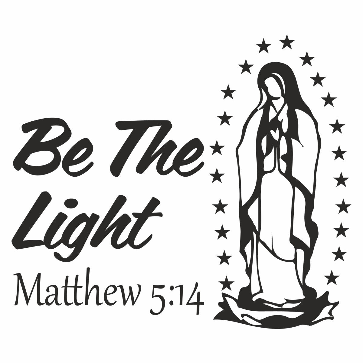 Bible Verses Wall Decor Stickers with Holy Madonna Figure - Vinyl Wall Decal Bible Verse with Holy Mother Drawing - Wall Decals Scripture Verses with Holy Figure