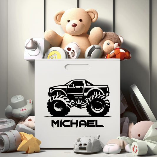 Monster Truck Wall Decal - Monster Truck Stickers for Kids  - Name Wall Stickers for Kids Personalized - Personalize Monster Truck Wall Stickers