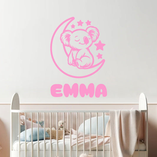 Jungle Animal Wall Decals - Animal Wall Decals for Nursery - Personalized Name Stickers for Baby Room -  Koala Bear Wall Decal - Animal Wall Decals