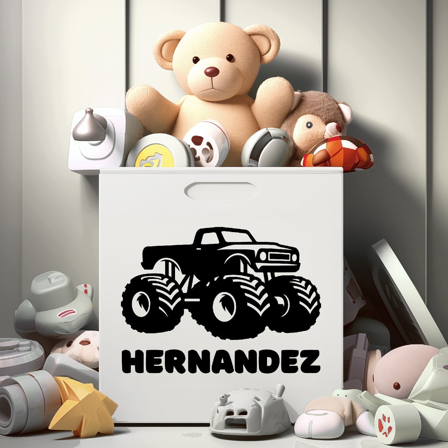 Monster Truck Stickers - Monster Truck Decal with Custom Namefor Wall - Monster Truck Decor For Boys Room - Monster Truck Wall Stickers