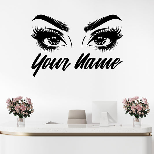 eyelash wall Decor Sticker - eyelash wall decals - eyelash window decal - bedroom wall decal - make up wall stickers - eyelash wall decals salon