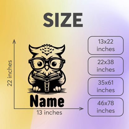 Animal Wall Decals - Owl Name Wall Decal - Personalized Baby Name Decals -  Owl Wall Decals Peel and Stick - Owl Nursery Decals