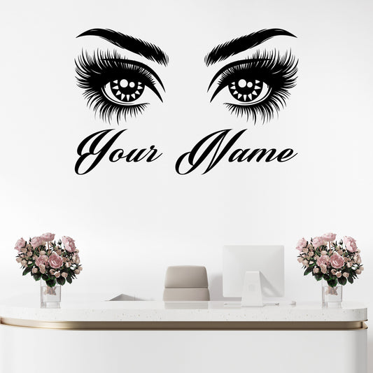 Eyebrow Wall Decal - Eyelash Wall Decal Stickers - Eyelash Wall Decals - Lashes Make Everything Better Wall Decal - Eyelash Eyebrow Wall Sticker 