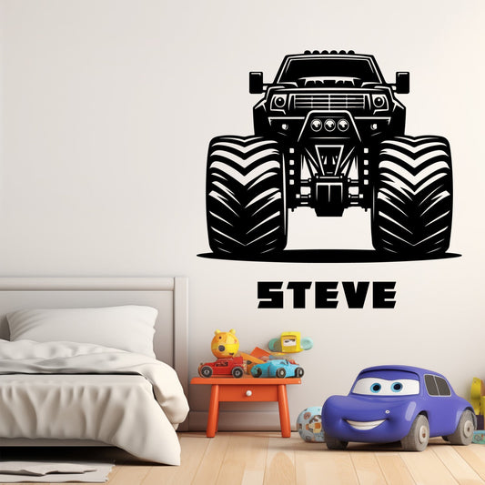 Monster Truck Wall Decals - Large Wall Stickers for Boys Room Decor - Monster Truck Vinyl Decal - Monster Truck Decals for Boys Room