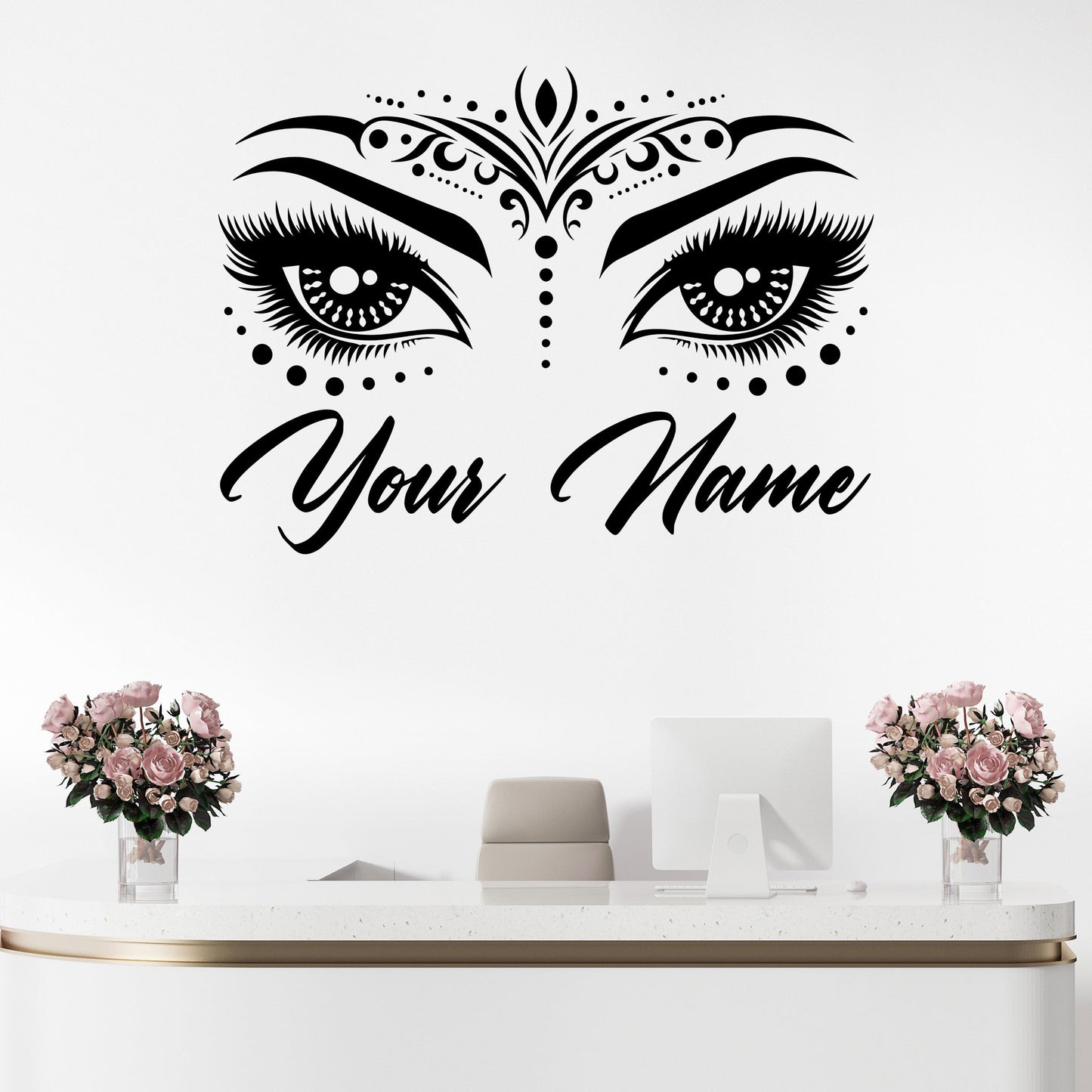 Eyebrow Wall Decal - Eyelash Wall Decal Stickers - Eyelash Wall Decals - Bedroom Wall Decal - Eyelash Eyebrow Wall Sticker - Eyelash Window Decal