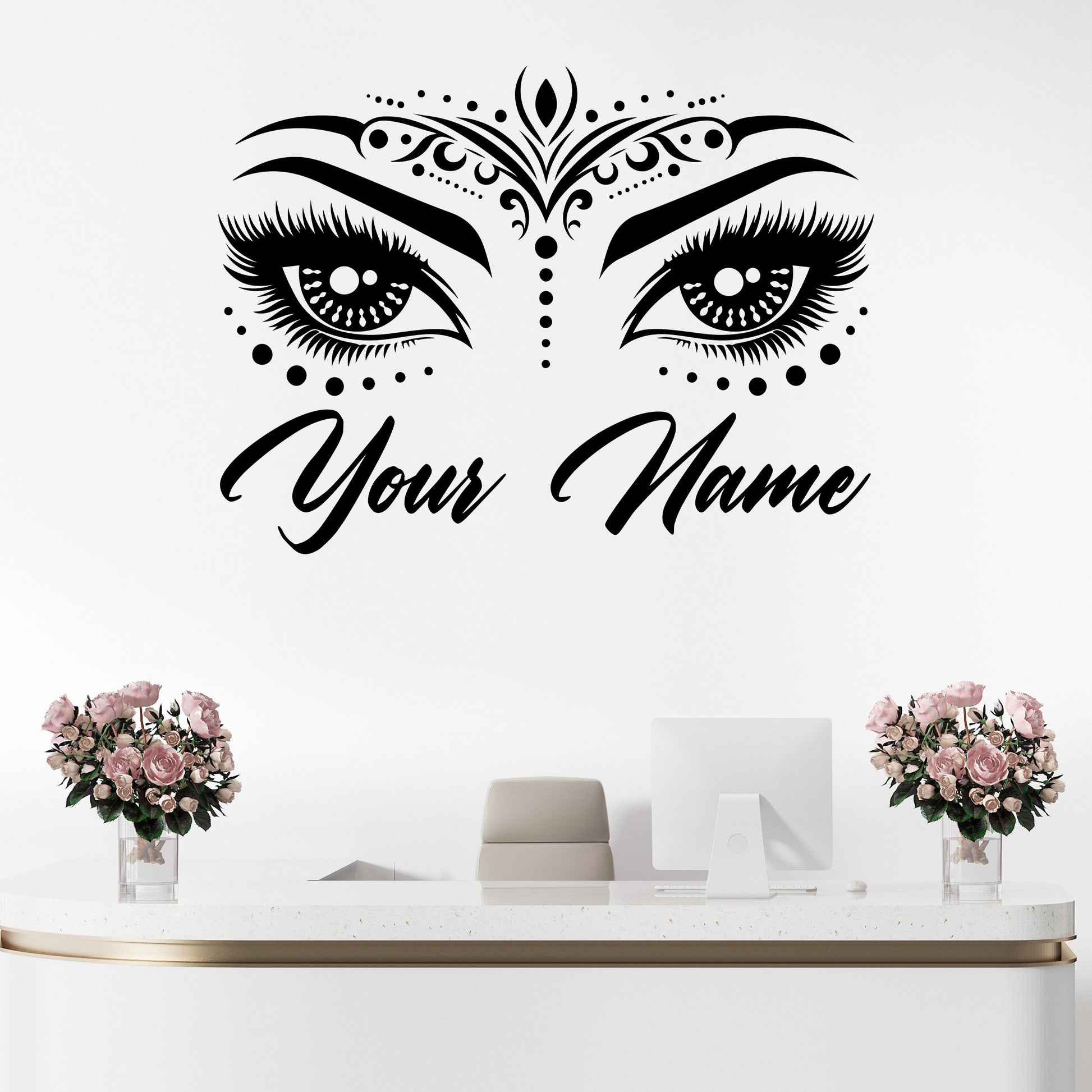 Eyebrow Wall Decal - Eyelash Wall Decal Stickers - Eyelash Wall Decals - Bedroom Wall Decal - Eyelash Eyebrow Wall Sticker - Eyelash Window Decal