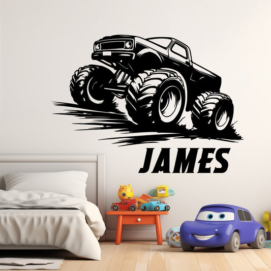 Monster Truck Wall Decals - Monster Truck Wall Decals for Kids Rooms - Large Monster Truck Wall Decals - Monster Truck Wall Stickers