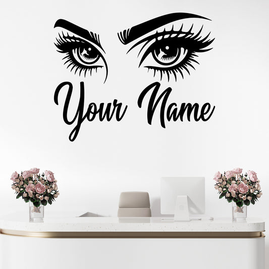 Eyelashes Decals for Walls - Makeup Decals for Walls - Bedroom Wall Decal - Eyelash Eyebrow Wall Sticker - Eyelash Wall Decals - Eyelash Wall Decals Salon