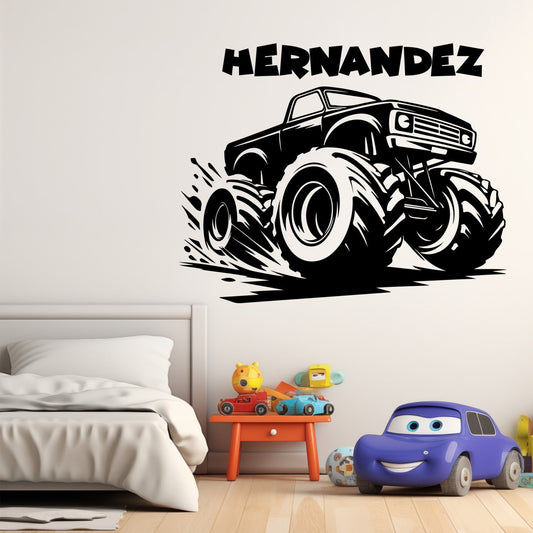 Monster Jam Wall Stickers - Grave Digger Decal - Personalized Truck Decals for Boys - Kids Truck Decor - Monster Truck Sticker